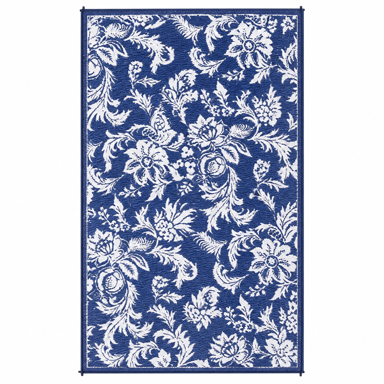 Garvee Waterproof Outdoor Rug 8x10 for Patio, Foldable Reversible Modern Area Rug, Large Plastic Straw Mat for Camping, RV, Porch, Backyard, Deck, Picnic, Beach, Blue & White