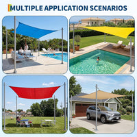 Garvee 10 ft Shade Sail Poles 2 Pack, Heavy Duty Rust-Resistant Outdoor Sun Shade Support Post Kit with D-Clamps for Patio, Backyard, Pool Deck, Garden,Grey