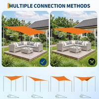 Garvee 10 ft Shade Sail Poles 2 Pack, Heavy Duty Rust-Resistant Outdoor Sun Shade Support Post Kit with D-Clamps for Patio, Backyard, Pool Deck, Garden,Grey