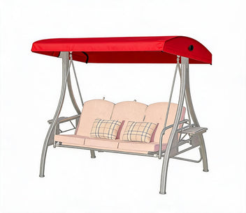 Garvee Swing Canopy Replacement Cover, 3-Seat 75.2 x 47.2 x 7.9 IN Waterproof UV-Resistant Top, Red, for Patio Swing Chairs