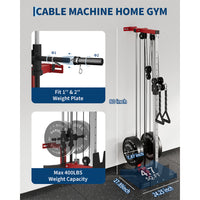 Garvee Cable Machine Home Gym - Wall Mount Functional Trainer with 19 Height Settings, 2:1 Pulley Ratio, 400 LBS Capacity & Full Attachment Set for Lat Pulldown, Cable Fly, Rows & Full Body Workout