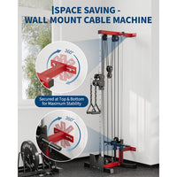 Garvee Cable Machine Home Gym - Wall Mount Functional Trainer with 19 Height Settings, 2:1 Pulley Ratio, 400 LBS Capacity & Full Attachment Set for Lat Pulldown, Cable Fly, Rows & Full Body Workout