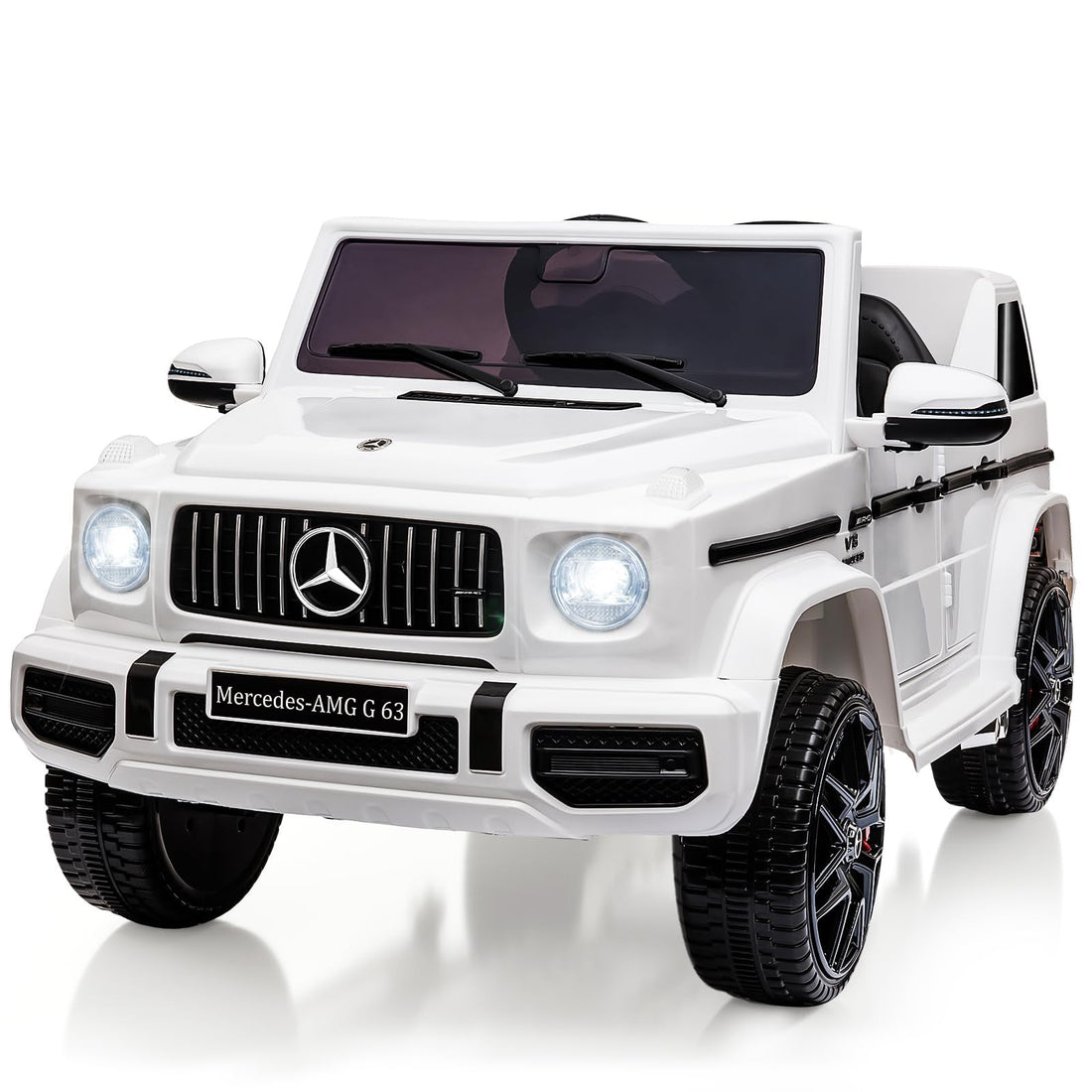 12V Kids Ride on Car, Licensed Mercedes Benz G63 Electric Car w/Remote Control, Music, Spring Suspension, LED Light, Bluetooth, Horn, AUX, Safety Lock Battery Powered Electric Vehicle