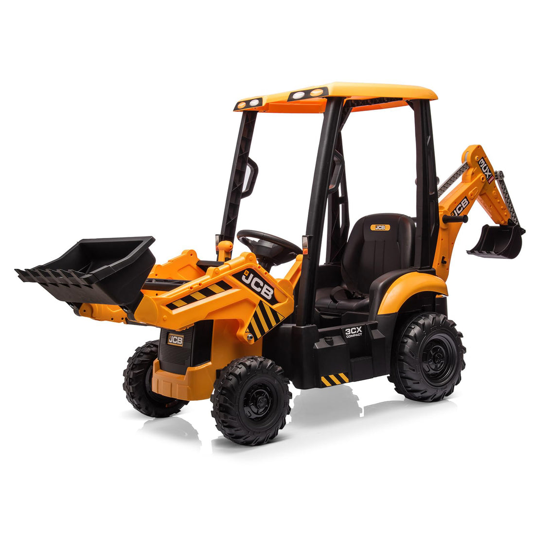 4 in 1 Ride on Tractor, Excavator & Bulldozer & Removable Tent, 12V Battery Powered Electric Vehicle with Remote Control, Front Loader, Digger, Horn, EVA Tires, Kids Ride on Car Toy, Red
