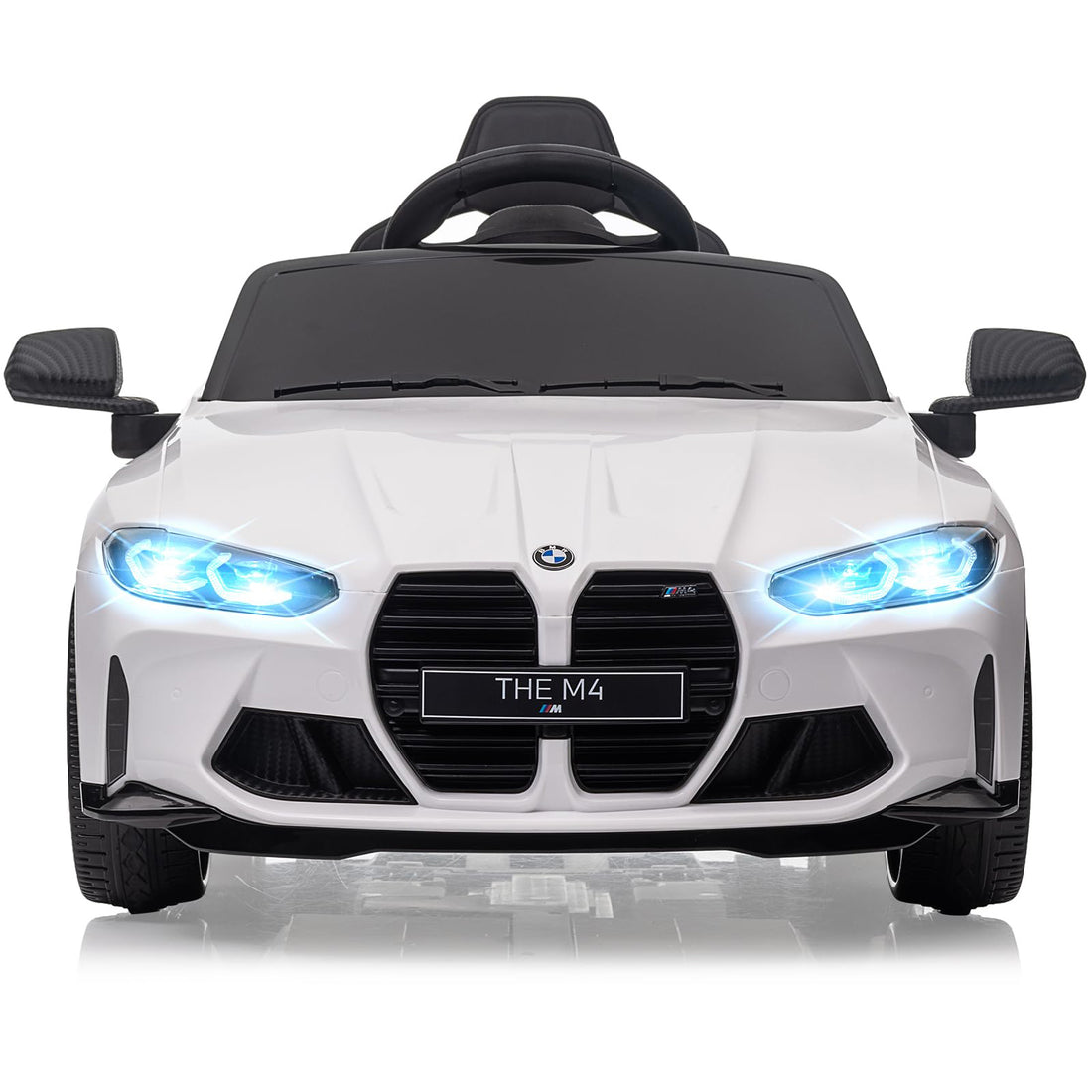 12V Electric Ride On Car w/RC,Licensed by BMW M4 Toddler Electric Vehicle for 37-83 Months,Power Wheels for Boys Girls, with Suspension System,3 Speeds, Bluetooth, MP3, Double Door, LED Light