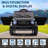 Garvee Ride P Series 12V Mercedes-Benz G63 Ride-On: Remote Control, Suspension, Soft Start, LED, Bluetooth, Music, 2x25W Motors - Black