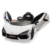 Garvee Ride - P Series: 12V Ride On Car for Kids, Licensed Revuelto Electric Vehicle, Battery Powered Sports Car Toy for Boys & Girls, with Bluetooth, Usb - White
