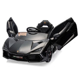 Garvee Ride - P Series: 12V Ride On Car for Kids, Licensed Revuelto Electric Vehicle, Battery Powered Sports Car Toy for Boys & Girls, with Bluetooth, Usb - Black