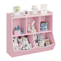 Garvee Kids Toy Storage Organizer, Children Bookshelf with Storage Cubbies, Toddler Toy Shelf for Playroom, Living Room, Nursery for Girls, Pink