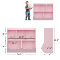 Garvee Kids Toy Storage Organizer, Children Bookshelf with Storage Cubbies, Toddler Toy Shelf for Playroom, Living Room, Nursery for Girls, Pink