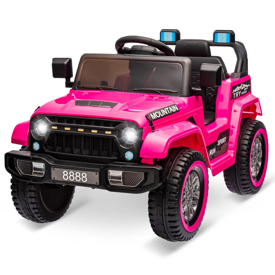 12V Kids Ride-On Truck, Remote Control, LED, Music, 3 Speeds