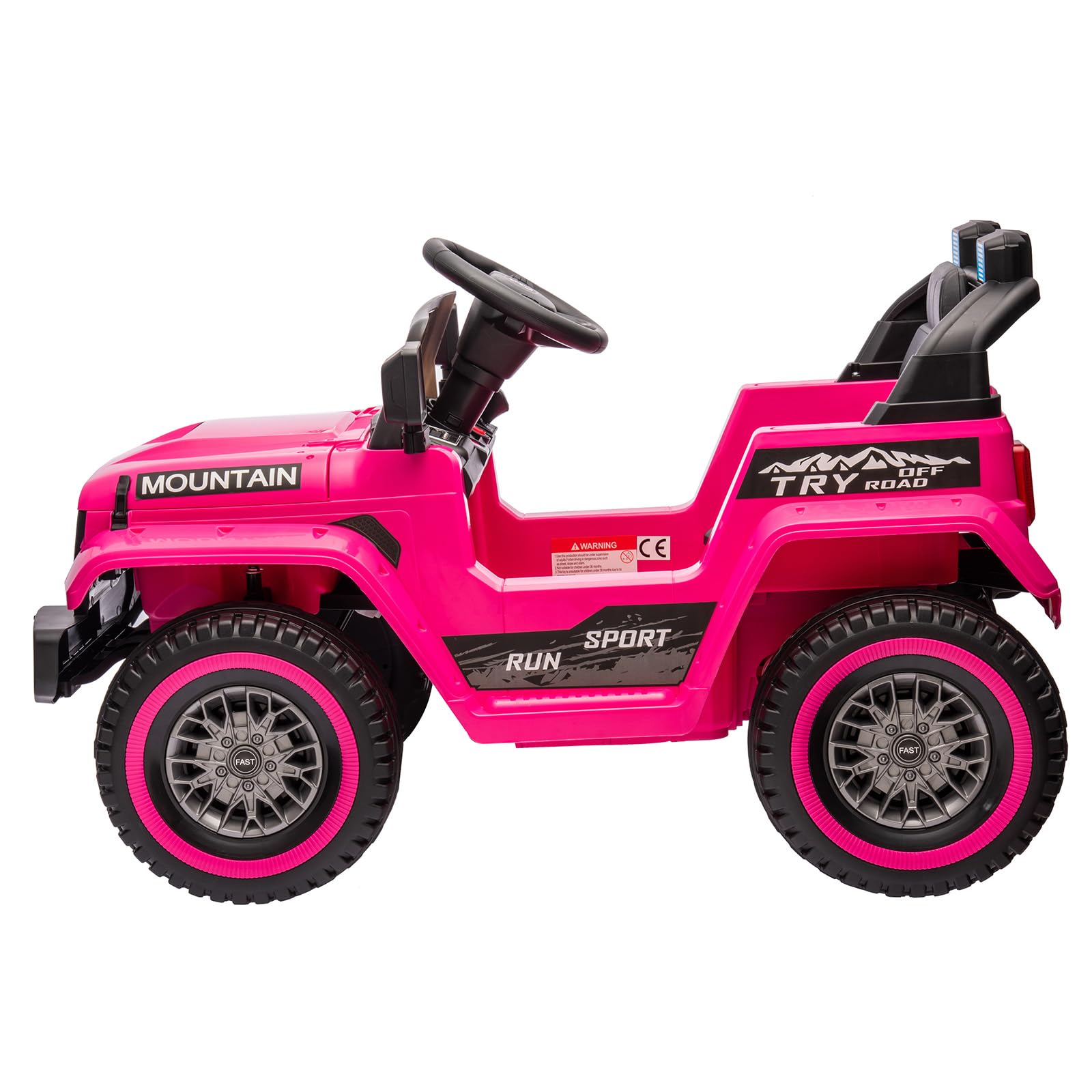 Kids Ride On Truck Car, 12V Battery Powered Electric Vehicle Toy w/Parent Remote Control, Spring Suspension, 3 Speeds, LED Light, Music & Horn, Electric Cars for Kid, Gift for Boy Girl, Deep Red