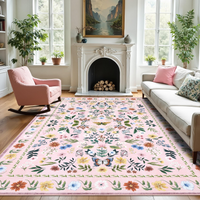 Garvee Washable Floral Rug Non Slip Living Room Rug, Area Rugs Vintage Distressed Soft Carpet for Bedroom, Dinning Room, Home Office