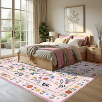 Garvee Washable Floral Rug Non Slip Living Room Rug, Area Rugs Vintage Distressed Soft Carpet for Bedroom, Dinning Room, Home Office