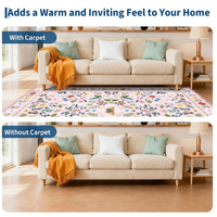 Garvee Washable Floral Rug Non Slip Living Room Rug, Area Rugs Vintage Distressed Soft Carpet for Bedroom, Dinning Room, Home Office