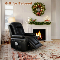 Garvee Power Lift Recliner Chair - Heat and Massage, Adjustable Back and Legs, PU Leather Electric Lift Chair Designed for Mobility Aid Elderly Relaxation, Black