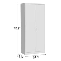 Garvee 71" Storage Cabinet with Locking Doors, Tall Metal Cabinet 4 Adjustable Shelves & Leveling Feet | Heavy-Duty Organizer for Pantry, Garage, Bedroom, Office, Craft Room