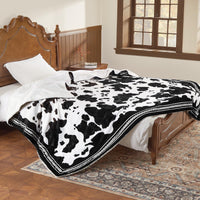 Garvee Heated Electric Blanket Queen Size with LCD Dual Controller, Cow Print Heating Blankets, 10 Heat Levels & 1-12H Time Settings, ETL Certified, Machine Washable, Black White, 84" x 90"