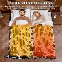 Garvee Heated Electric Blanket Queen Size with LCD Dual Controller, Cow Print Heating Blankets, 10 Heat Levels & 1-12H Time Settings, ETL Certified, Machine Washable, Black White, 84" x 90"