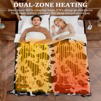 Garvee Heated Electric Blanket King Size with LCD Dual Controller, Cow Print Heating Blankets, 10 Heat Levels & 1-12H Time Settings, ETL Certified, Machine Washable, Brown White, 90" x 100"