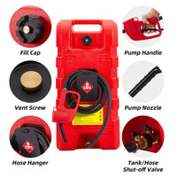 Garvee Fuel Caddy 15 Gallon Portable Diesel Fuel Caddy with Pump, 10ft Hose, Manual Siphon 7.5 L/min, UV-Resistant for Garage and Workshop