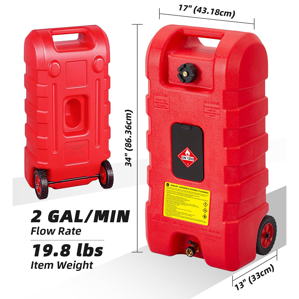 Garvee Fuel Caddy 15 Gallon Portable Diesel Fuel Caddy with Pump, 10ft Hose, Manual Siphon 7.5 L/min, UV-Resistant for Garage and Workshop