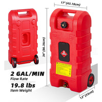 Garvee Fuel Caddy 15 Gallon Portable Diesel Fuel Caddy with Pump, 10ft Hose, Manual Siphon 7.5 L/min, UV-Resistant for Garage and Workshop