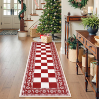 Garvee Red 2x6 Runner Rug Washable Non Slip Indoor Christmas Decor Checkered Soft Low Pile Carpet for Kitchen Entryway Living Room Bedroom