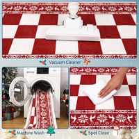 Garvee Red 2x6 Runner Rug Washable Non Slip Indoor Christmas Decor Checkered Soft Low Pile Carpet for Kitchen Entryway Living Room Bedroom