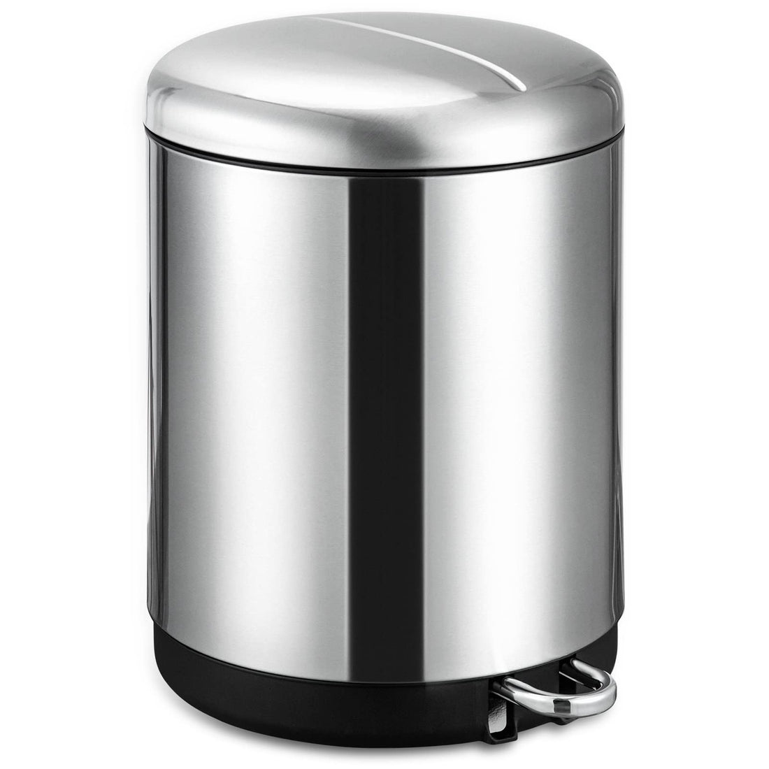 Trash Can Stainless Steel 2x15L Garbage Can Soft Close Lid Steel Pedal Recycle Bin Silver