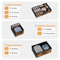 Garvee 10 Drawers Dresser TV Stand with Power Outlet for 55'' Long TV Stand, Wide Dresser Console Table for Storage Entertainment Center in Closet, Living Room, Entryway, Wood Top - Rustic Brown