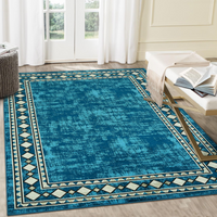 Garvee Bordered Minimalist Non-Slip Area Rug for Living Room & Home Decor, Washable and Stain-Resistant Carpet