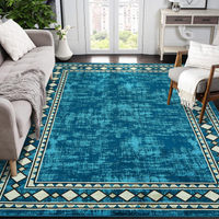 Garvee Bordered Minimalist Non-Slip Area Rug for Living Room & Home Decor, Washable and Stain-Resistant Carpet