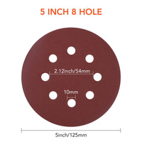 8-Hole Hook-and-Loop Sanding Discs Sander Paper Brown