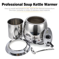 10.5QT Commercial Soup Kettle Warmer, with Hinged Lid, Silver