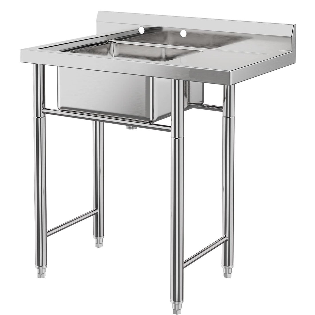1-Compartment Stainless Sink, Anti-Leak, for Commercial Kitchens