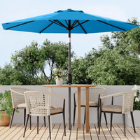 Garvee 9' Patio Umbrella, Outdoor Table Umbrella – Market Umbrella, Tilt & Crank, UV Waterproof, 8 Ribs, Turquoise