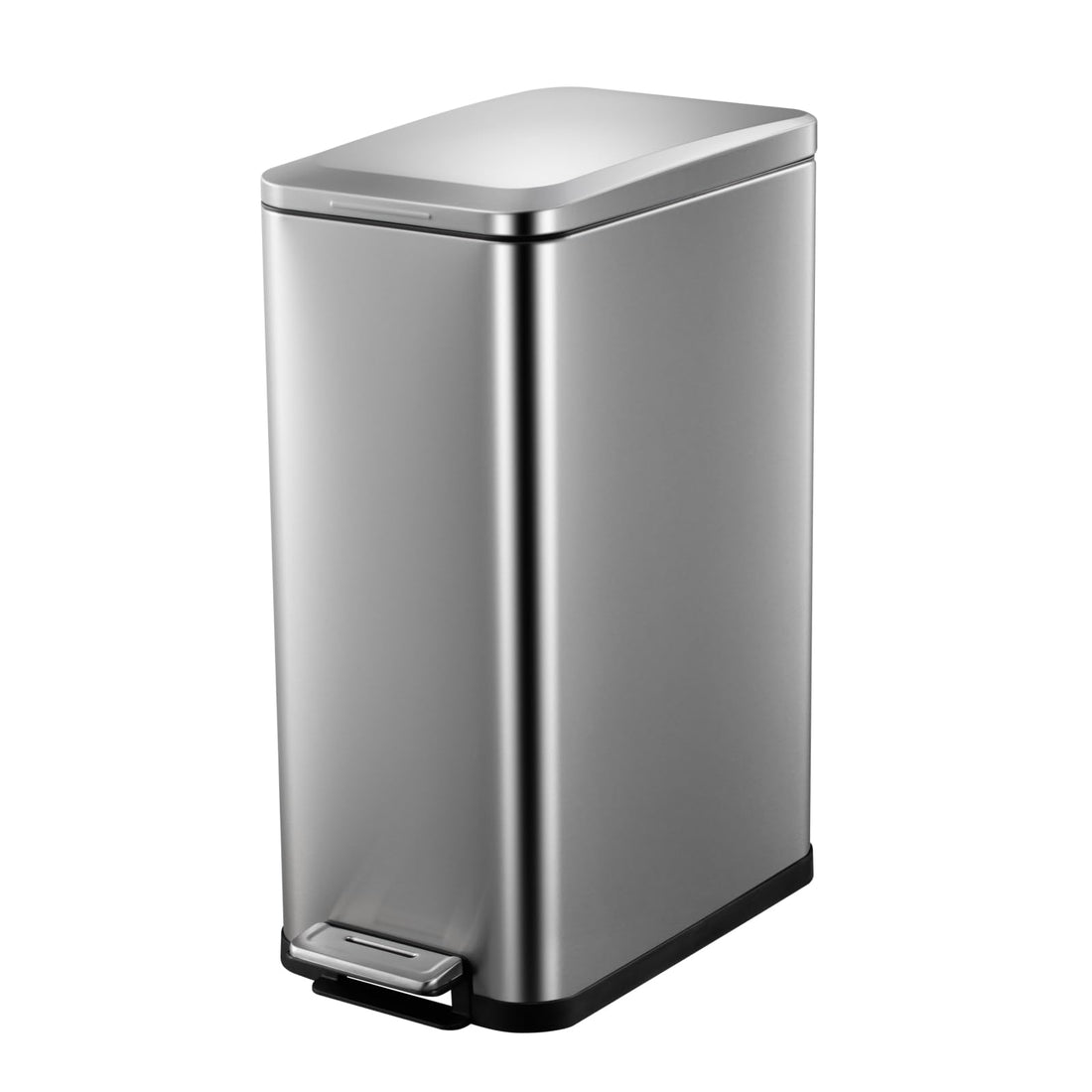 50L Slim Trash Can, Soft-Close Pedal, Stainless Stee