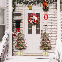 Garvee 3ft Pre-Lit Christmas Tree, Small Lighted Christmas Tree with Lighting Elk Base, Artificial Xmas Trees with 78 LED Lights & 8 Lighting Modes Christmas Decoration for Home, Office, Set of 2