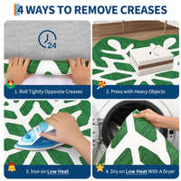 Garvee Christmas Snowflake Area Rug 4x4 Non Slip Decorative Washable Rugs for Living Room, Low Pile Green Foldable Soft Carpet, Holiday Decor Floor Mats for Bedroom, Under Christmas Tree