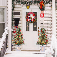 Garvee 3ft Pre-Lit Christmas Tree, Artificial Christmas Tree with Lighting Snowman Base, Snow Flocked Xmas Tree with 78 LED Lights, Battery Operated and Timer Function, Xmas Decoration for Home