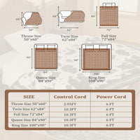 Garvee Heated Electric Blanket 50"× 60", Cow Print Fast Heating Throw Blankets with LCD Controller, 10 Heat Levels & 1-12H Time Settings Auto Off, ETL Certified, Brown White