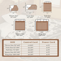 Garvee Heated Electric Blanket Full Size, Cow Print Fast Heating Throw Blankets with LCD Controller, 10 Heat Levels & 1-12H Time Settings Auto Off, ETL Certified, Brown White, 72" x 84"