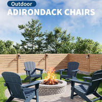 Garvee Adirondack Chair Set of 2 HDPE Plastic Oversize 380LB Weather Resistant Poly Lumber Wood Texture Navy Blue Outdoor Patio Deck Pool