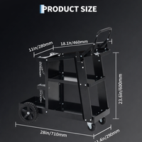 Garvee 3 Tier Welding Cart Heavy Duty Welder Cart With 360° Swivel Wheels Tank Storage Safety Chains Rolling MIG Welder Cart Black