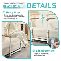 Garvee Stand Assist Aid for Elderly, Support Up to 300Lbs, Adjustable Chair Couch Stand Assist for Home Hospital, Bed Toilet Chair Lift Assist for Seniors, Patients and Disabled, Khaki