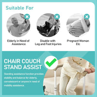 Garvee Stand Assist Aid for Elderly, Support Up to 300Lbs, Adjustable Chair Couch Stand Assist for Home Hospital, Bed Toilet Chair Lift Assist for Seniors, Patients and Disabled, Khaki