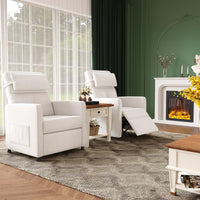 Garvee Power Recliner Chair for Adults, Electric Recliner Adjustable Backrest & Footrest, Ergonomic Overstuffed 1.5X Sponge Padding Durable Frame USB Port Living Room Home Theater, White