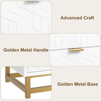 Garvee White 6 Drawer Dresser for Bedroom, Chest of Drawers with Metal Base, Modern Dresser Chest Cabinet Organizer, Large Dresser for Living Room, Hallway, Closet