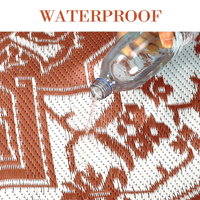 Garvee Outdoor Brick Red 9x12 Plastic Straw Rug, Waterproof Stain Resistant Reversible for Camping, Garden, Backyard, RV, Patio